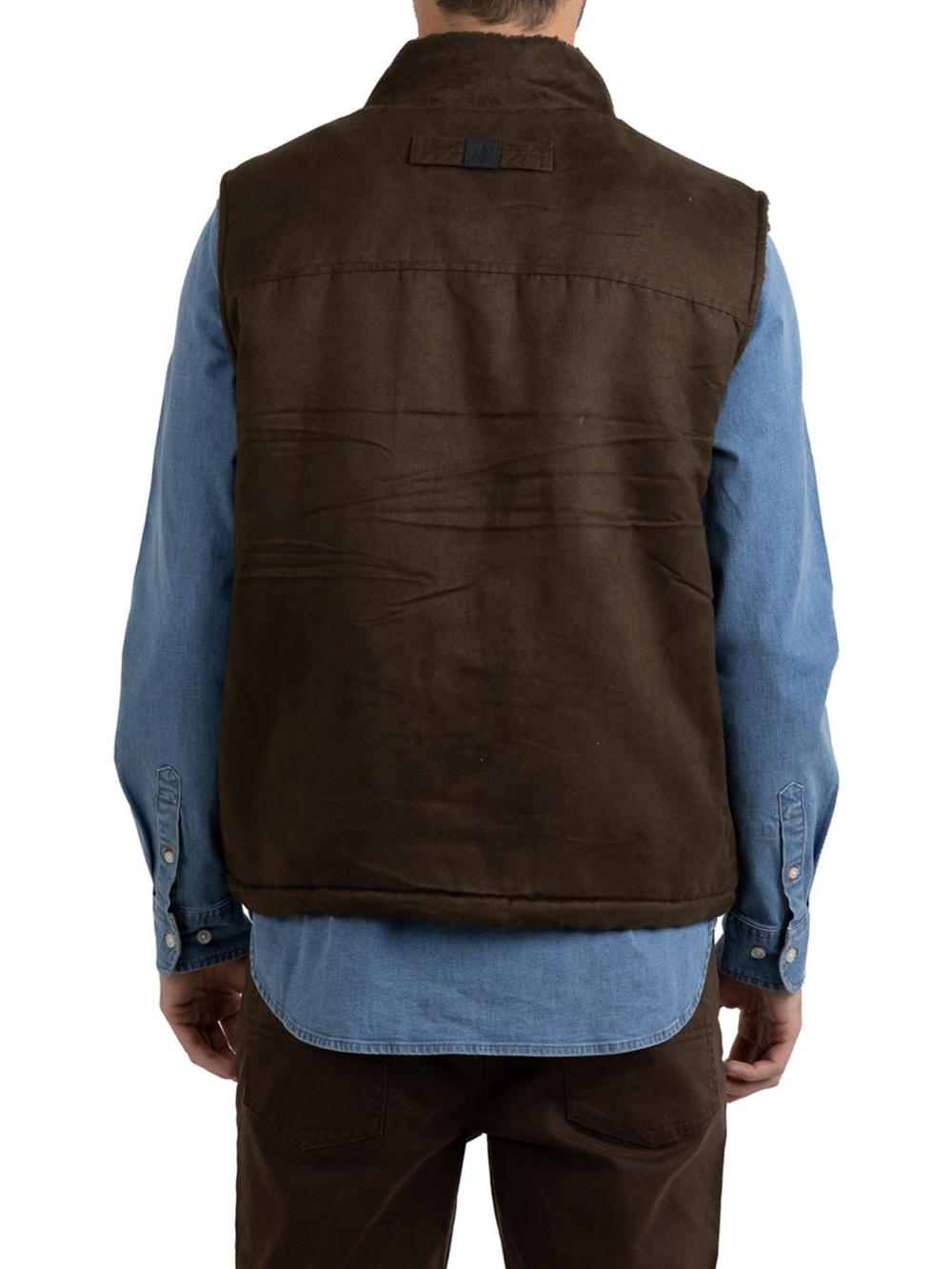 RAINFOREST Nubuck Sherpa Lined Micro Suede Vest Timber Brown M - Picture 2 of 11